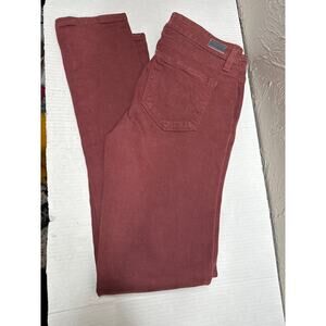 Paige Skyline Skinny Red Jeans Stretch Made in USA Womens Size 28